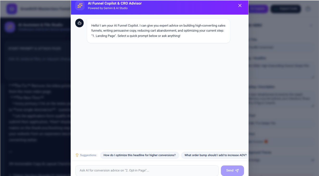 Sales Funnel Studio AI Copilot Advisor