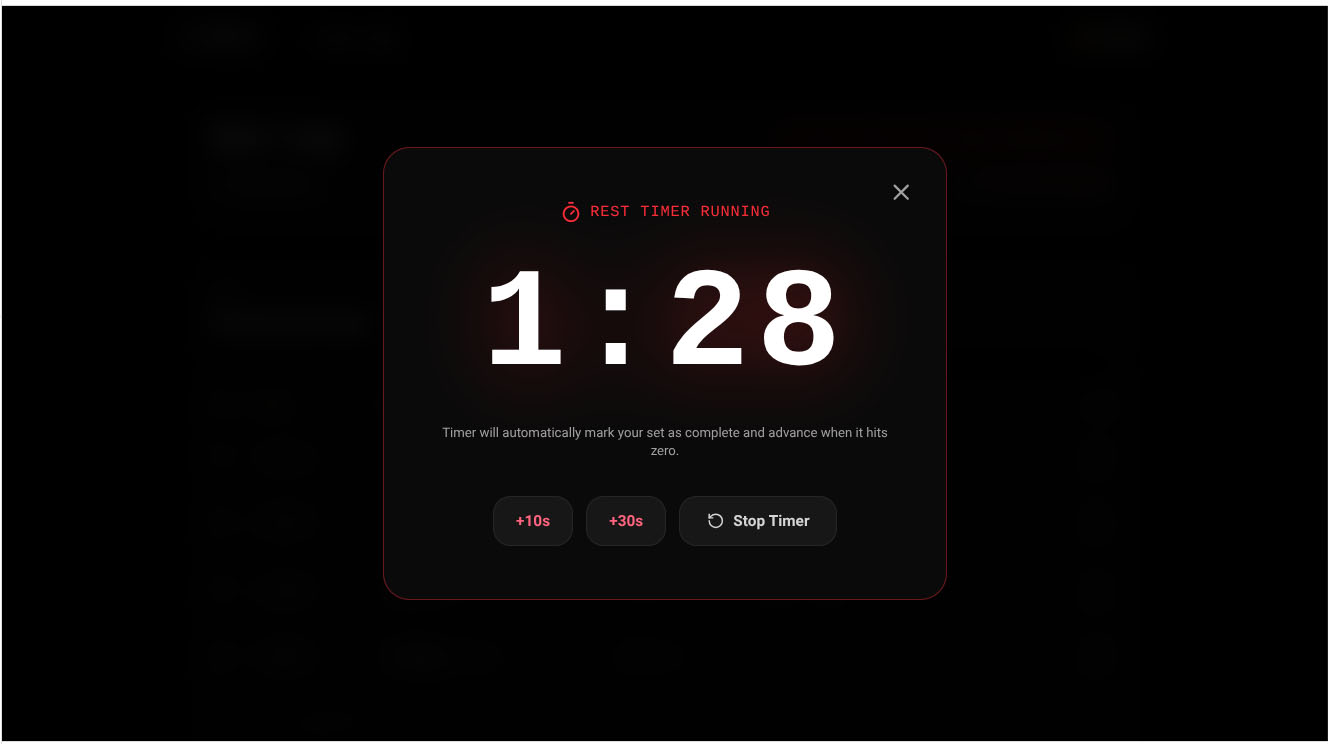 Automated Rest Timer Modal